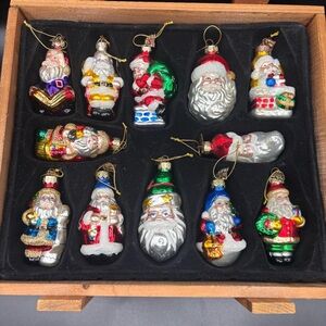 Vintage Thomas Pacconi Ornaments Santa Classics‎ 2002 Christmas Set of 12 Box